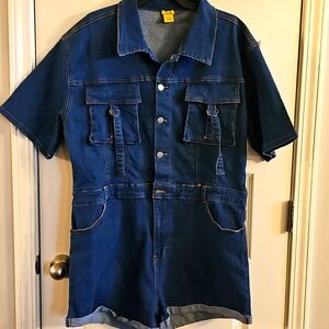 Denim Short Sleeve Romper
